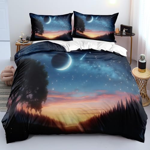 Housse de couette 240x260 arbre 3D réversible microfibre zippée - 2
