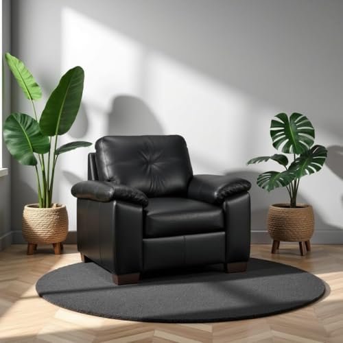 Image of Torque Antos 1 Seater Leatherette Sofa-Black | Modern Designs Sofa 1 Seater Chair | Premium Leatherette 1-Person Sofas Couches for Living Room Office Setting