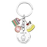 Nfyxcaz Baking Lover Keychain Baker Gift Thank You Gifts for Bakers Culinary Student Gifts Culinary School Graduation Gift Cooks Cupcake Keyring
