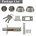 Probrico 1Pack Brushed Nickel Double Cylinder Deadbolt Lock, Round Keyed Both Side Door Lock,Keyed Alike
