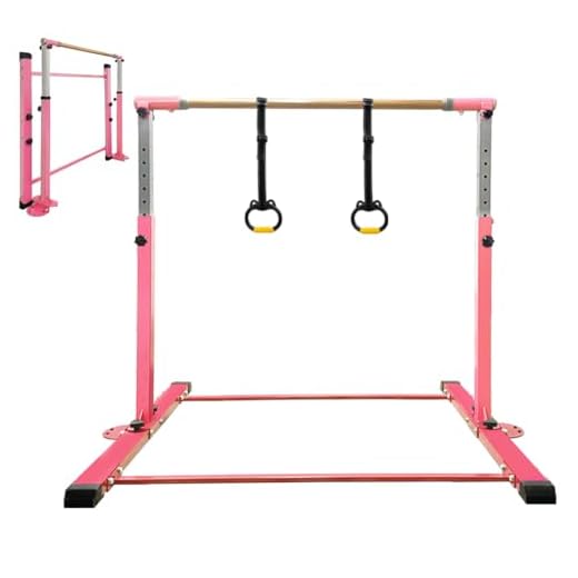 JC-ATHLETICS Gymnastic Kip Bar,Horizontal Bar for Kids Girls Junior,3' to 5' Adjustable Height,Home Gym Equipment,Ideal for Indoor and Home Training,1-4 Levels,260lbs Weight Capacity