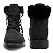 Chaoslook Womens Snow Boots Waterproof Leather Fur Lined Winter Warm Boots for Women Comfortable Platform Lace up PU Fashion Ankle Booties Black 9
