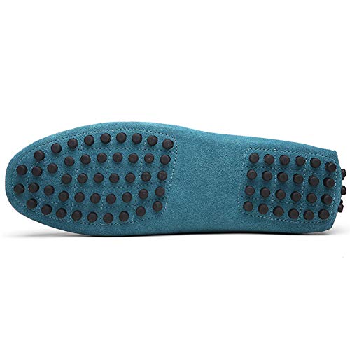 Image of ANUFER Men's Suede Leather Penny Loafers Comfort Driving Shoes Moccasin Slippers