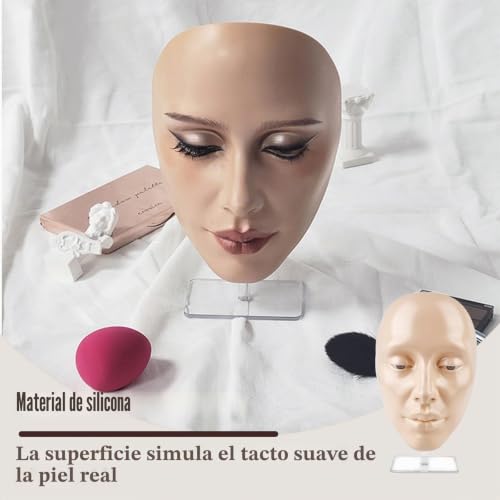 Tabla de práctica de maquillaje reutilizable de silicona con base de apoyo 4