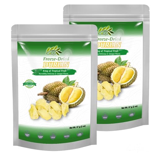 Image of CHAVI Freeze-Dried Durian (King of Fruits) | 4 oz | pack of 2 x 2 oz | Healthy 1 Ingredient Superfood - Family Supersnacks | No Added Sugars or Preservatives | Non-GMO, Vegan, Gluten-Free (PACK OF 2)