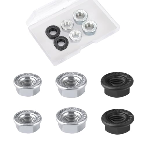 NQEUEPN 6pcs Bike Wheel Axle Nut, M8 M9.5 M10 Bicycle Hub Flanged Axle Nut for Mountain & Road Bikes (3 Sizes)