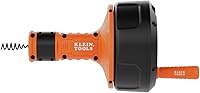 Klein Tools 53016 25-Foot Auto-Feed Drain Auger Snake - Tri-Roller System, Power Drill Compatible Plumbing Tool