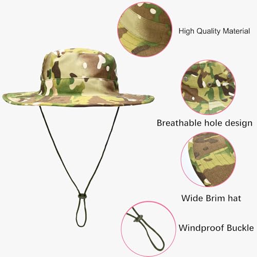 Image of Sun Hats for Men Women Boonie Hat Foldable Fishing Hat UPF 50+ Bucket Hat for Fishing Hiking Garden Safari Beach