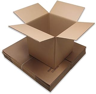 W E Roberts Pack of 5 Cubed-Sized Postal Mail Packing Cartons - Double Wall Cardboard Boxes - 14" x 14" x 14"/356mm x 356mm x 356mm