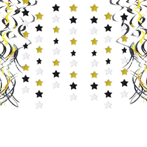 Decorazioni Festa Oro e Nero – 46 Pezzi – per Festa...