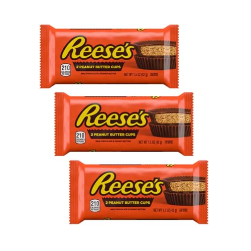 Reese's® | Przekąska Nadziewana Kremem Orzechowym Oblana Mleczną Czekoladą - 3 x 42 Gr | Proteinowy krem ​​orzechowy i mleczna czekolada