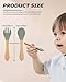 10pcs Bamboo & Silicone Baby Spoons & Forks - First Stage Baby Led Weaning, Chewable Utensils for Self-Feeding, Over 6 Months