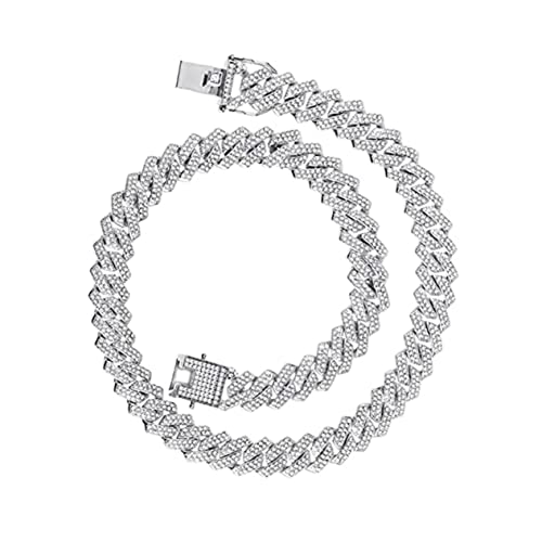 TOVINANNA Pulsera De Cadena De Eslabones Cubanos Gemas De Imitación Apilable Joyería De Pulsera Para Hombres y Mujeres Obsequio De Joyería