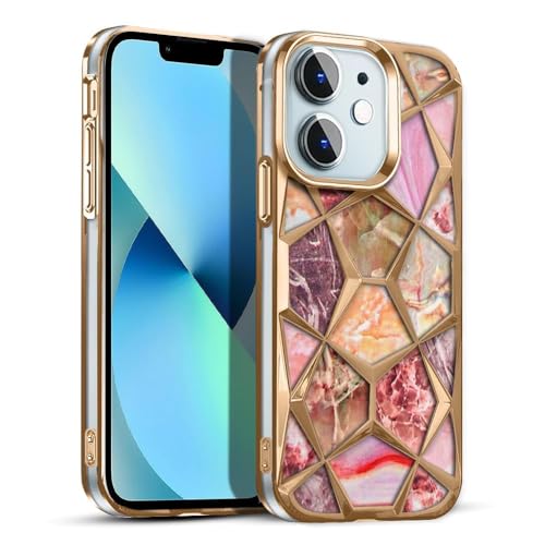 Image of COVERLY for iPhone 15 Pro Max 3D Diamond Glitter Sparkle Case,Full Protective Luxury Splash Bling Back Case Pastel Colorful Stylish Fashion Aesthetic Cover for Apple iPhone 15 Pro Max (Golden)