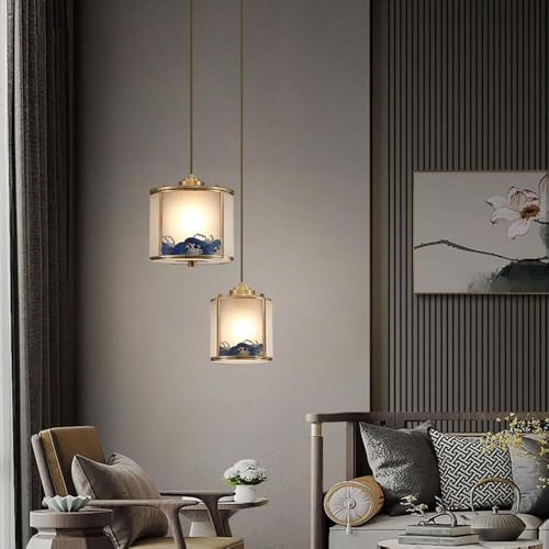 Éclairage de pendentif en verre moderne GWJKG pour salon cosy