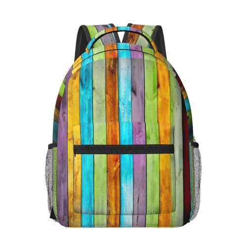 Sac à dos ordinateur portable imprimé bois coloré pour bagage cabine et travail