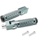 M8 Universal CNC Motorcycle Foot Pegs Degree Foldable Bike Pegs Aluminum Fit Electric Car Motorbike Scooter Mini Bike Ebike Dirt Bike Go Kart Honda Yamaha Suzuki Aprilia Super73 (Titanium, Type A)