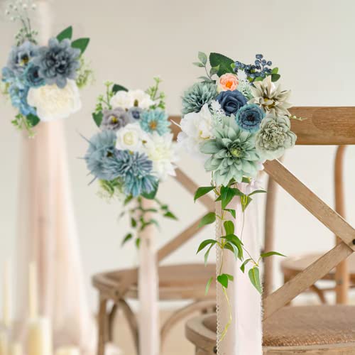 Artificial Flowers Bulk For Navy Blue|White Diy Fake Silk Roses Foam Flowers Centerpieces Arrangements Kissing Balls Wedding Bridal Bouquets Party Baby Shower Cake Decor Flower Strips Home Decor #TOP3