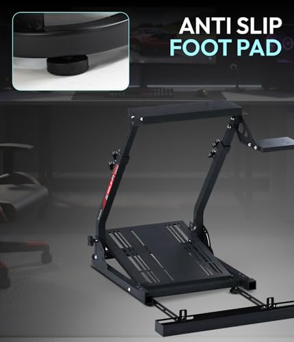 Image of KAPAVER Halo-F1 Racing Wheel Floor Stand, portable & adjustable sim cockpit for Logitech G29 /G920 /G923 /G27 /G25, Thrustmaster T248 /T300RS /T150 /458 TX, Xbox, PS4 & PS5