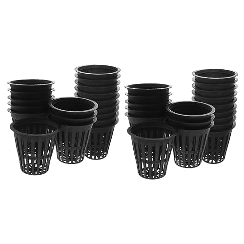 UKCOCO 2 Set Piantare Il Vaso Del Cesto Cestini Per Piantare Idroponici Cestini Per Piantare Giardinaggio Cesto Idroponico Vasi Da Vivaio Contenitore Idroponico Plastica Nero 50 Pezzi * 2