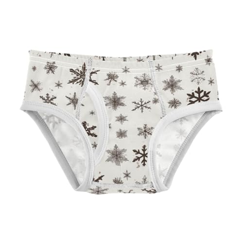 KLL Snowflake Black and White Background Baby Boys Pure Cotton Underwear Briefs Cute Undies