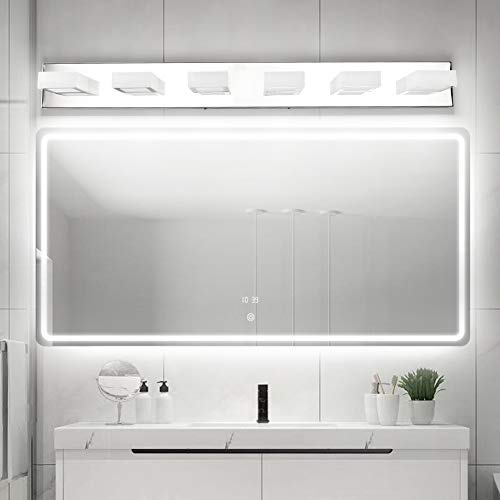Ralbay Modern LED Bathroom Vanity Lights 6 Lights Acrylic Stainless Steel LED Vanity Light Fixtures for Bathroom Lighting 6000K Cool White Light by Ralbay - Used condition - Image 4