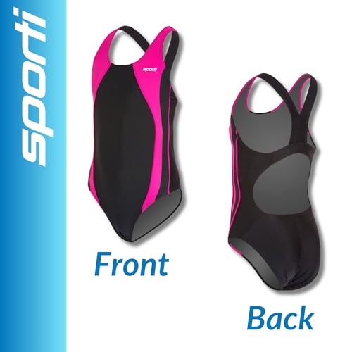 Image of Sporti Wide Strap Athletic One Piece Swimsuit for Women - Graphic Design Pattern - Swim Team Bathing Swimsuit for Competiton