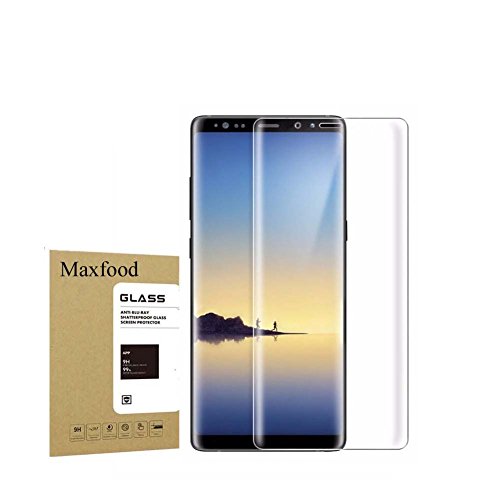 Maxfood 92701 Screen Protector, 9H Hardness, 3D Curved Edge Anti-Scratch, Bubble-Free Glass Screen Protector for Samsung Galaxy Note 8