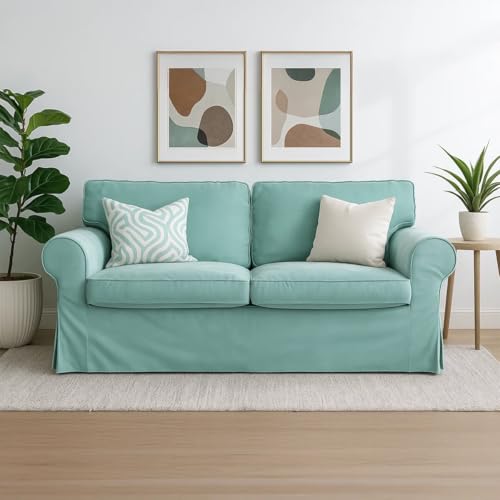 MASTERS OF COVERS Elegant Velvet Ektorp Loveseat Sofa Cover for