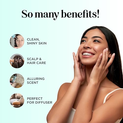 Image of Pure Rosemary Essential Oil for Aromatherapy - Undiluted Rosemary Oil for Hair Skin and Nails - Rosemary Essential Oil for Diffusers Plus Hair Oil for Enhanced Shine Cleansing and Dry Scalp Treatment