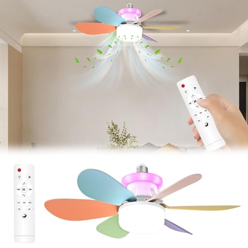 Ventilador de techo con luz LED regulable lampara de techo y mando a distancia 3