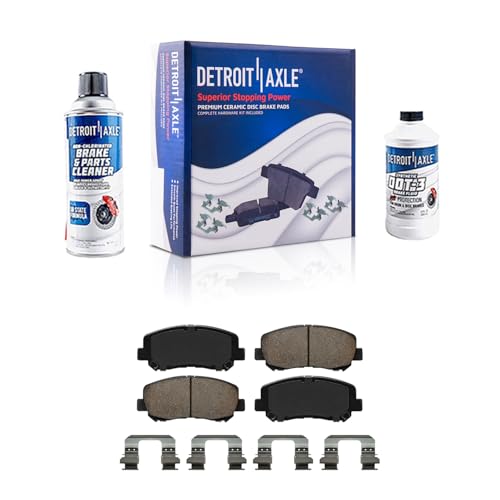 Image of Detroit Axle - Front Brake Pads for 2015-2017 Chrysler 200, 2013-2016 Dodge Dart Ceramic Brake Pads with Hardware Replacement