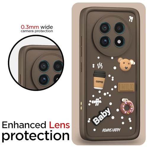 Image of Pikkme Back Cover for Realme 13 Pro / 13 Pro Plus 5G | Cute Fun Cartoon 3D Bear Silicone Full Body Protection Bumper Case (Brown)