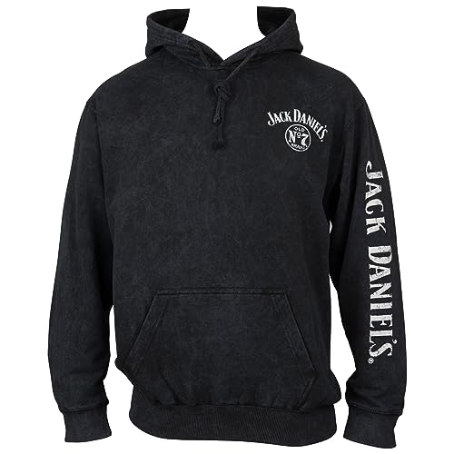 Changes Jack Daniel's No. 7 Mineral Wash Front and Back Print Pull-Over Hoodie