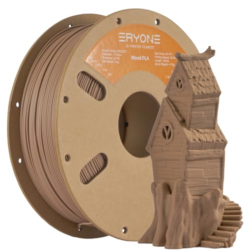 Image of ERYONE Wood PLA Filament 3D Printer PLA Filament 1.75mm + /- 0.03mm, PLA Filament 1KG Cardboard Spool(2.2LBS), Dark Wood