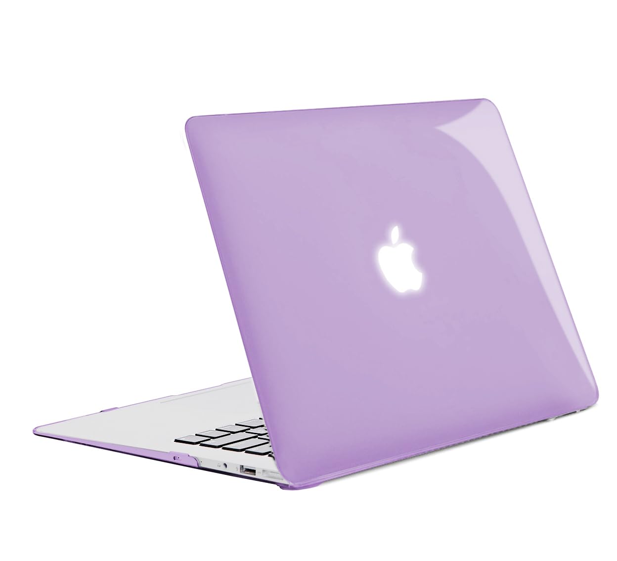TECOOL Cover MacBook Air 13 Pollici 2017-2010 (A1466 A1369), Case Trasparente Custodia Rigida Plastica Ultrasottile e Copritastiera Layout Italiano in Silicone, Viola cristallo