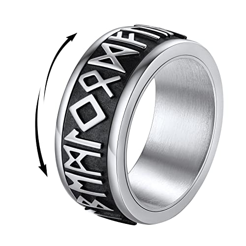 FindChic Viking Rune Fingerring Edelstahl Spinner Fingerring für...
