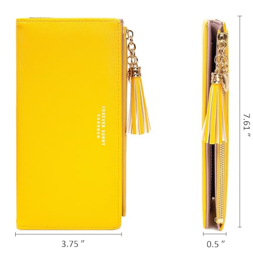 Image of Valentoria Womens Wallet Cute Elegant Long Slim Card Holder Case Minimalist Coin Purse Thin Tassels Zip Clutch Wallets for Girls Ladies