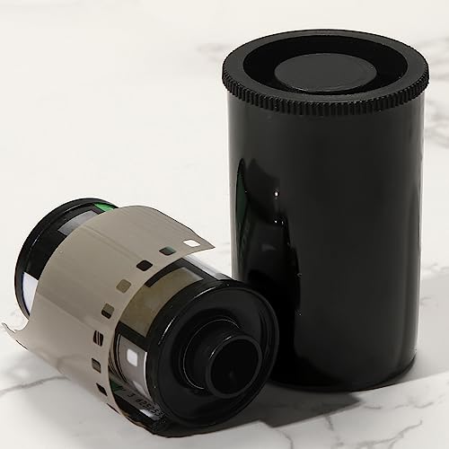 Image of JOVITEC 200 Pcs Plastic Film Canister Holder 35 mm Empty Camera Reel Containers Storage Containers Case with Lids for Small Accessories Fish Hook Film Beads(Black)