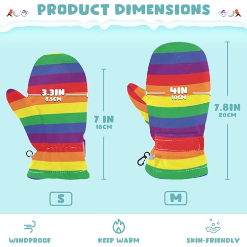 Augenstern Kids Winter Warm Gloves Lgbt-rainbow-pride-stripes Unisex Lined Fleece Mittens3
