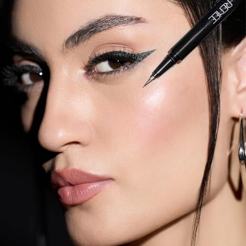 Image of RENEE Glitterish Eyeliner - Black, Metallic Pay-Off, Multi-Dimensional Shine | Waterproof, Smudge-Resistant, Shimmery Finish | Precise Application Brush, Quick Drying | Long-Lasting, 0.6Ml