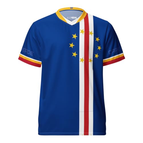PopFelix Cape Verde National Flag Vozinha #1 Designer Unisex Sports Soccer Jersey