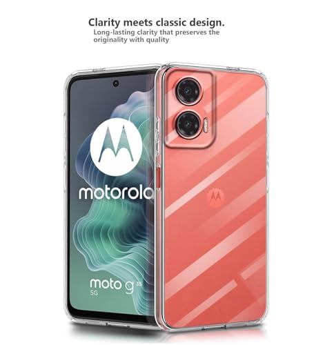 Image of COVERBLACK Soft Rubber Silicon Clear Back Cover Compatible Model for Motorola G35 5G - Transparent