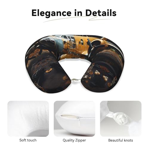 Almohada U de espuma viscoelástica para viaje miniatura 3