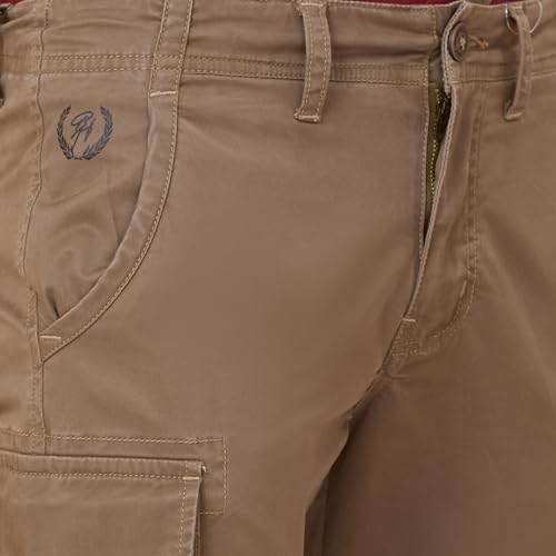 Image of Being Human Beige Cropped Fit Chinos for Men Clothing