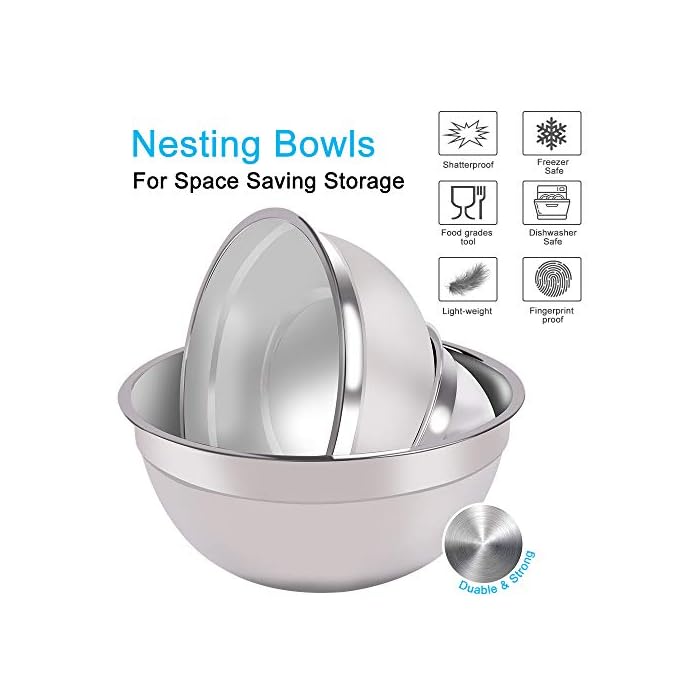 Buy Electric Hand Mixer Mixing Bowls Set, Upgrade 5Speeds Handheld