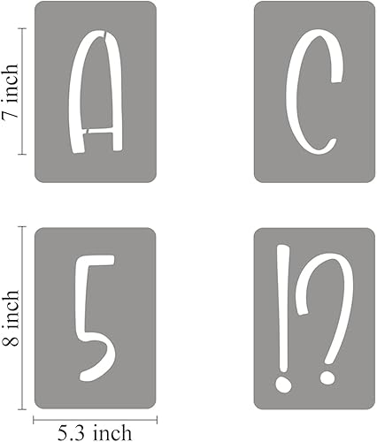 Miniatura 6 de Plantillas de letras del alfabeto de 7 pulgadas para pintar, paquete de 42 plantillas de letras y números con letreros para pintar sobre madera,