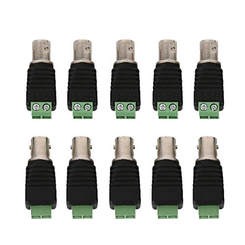 Preisvergleich Produktbild Hochwertige 10-teilige / schwarz-grüne CCTV-DC-Stromanschlusssteckeradapter für CCTV-Zubehör Paperllong