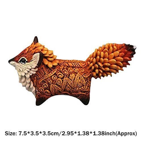 Estatua de tótem zorro de resina decoración animal miniatura 3
