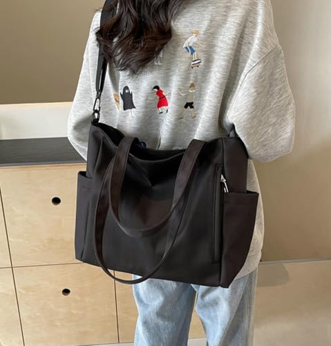 Large Tote Bag for Women Crossbody Bags for Women Casual Nylon Bag Shoulder Bag with Zipper Handbag for Work Travel Gym4